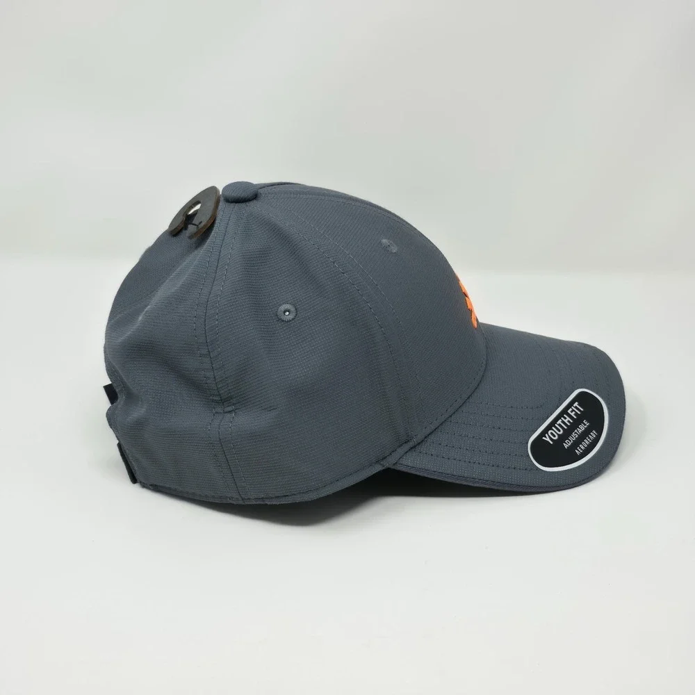 Adidas Decision Youth Cap Gray/Orange Logo Boys Hat‎ Adjustable Strap Back OSFM - Picture 4 of 7